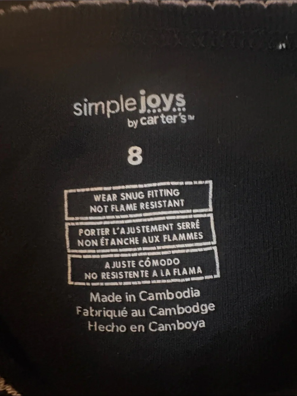 Simple Joys black and white polka dot five more minutes pajama set, size 8